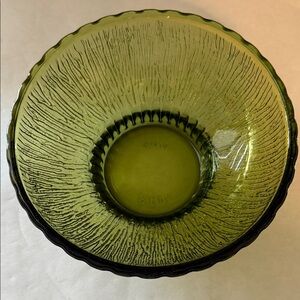 Olive Green Glass Food‎ Storage Bowl